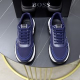 【BOSS】潮流新款上市 官網同款 專櫃品質 原版牛皮拼接針織工藝 舒适