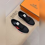 新品愛馬仕～高端男士運動休閑鞋！專櫃貨！原版進口荔枝紋牛皮撞色設計羊皮内裡原版橡