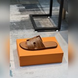 hermes愛馬仕 官網最新專櫃同步新款，牛皮面h拖鞋 巴黎原版飛回正品開模完美