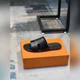hermes愛馬仕 官網最新專櫃同步新款，牛皮面h拖鞋 巴黎原版飛回正品開模完美