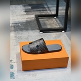 hermes愛馬仕 官網最新專櫃同步新款，牛皮面h拖鞋 巴黎原版飛回正品開模完美