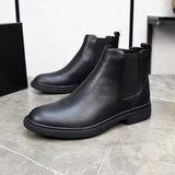 【普拉達·Prada】頭層牛皮高幫靴，切爾西時尚男鞋，品質高端款式時尚，頭層牛皮