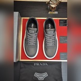 【普拉達Prada】減震厚底潮牌主推爆款，前衛百搭時尚男鞋私版開模，飛織鞋面滴膠