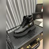 【PRADA】普拉達 高邦 男士休閑馬丁靴系列真皮内裡，專櫃原版楦頭制作出貨版型
