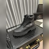 【PRADA】普拉達 高邦 男士休閑馬丁靴系列真皮内裡，專櫃原版楦頭制作出貨版型