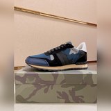 華倫天奴 (Valentino) 官網同款，高品質休閑運動男鞋，進口原版反絨牛皮