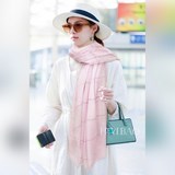頂級曠世絕美【圓标雙C條紋長巾】小香絕美百搭款專櫃限量哦有錢都很難訂到頂級進口純