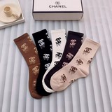 配包裝（一盒5雙）CHANEL 香奈兒經典中長款襪子高版本純棉材質柔軟，秒殺市