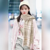 雙C【雙C漸變格紋長巾】小香編織風 文藝 氣質結合于一體 面料柔軟舒服 容易造型