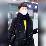 頂級曠世絕美【圓标雙C條紋長巾】小香絕美百搭款專櫃限量哦有錢都很難訂到頂級進口純