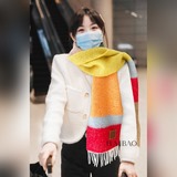 爆款上羅意威家牛貨【LW拼色羊絨長巾】配上真皮标真是超極高端貨隻有這種大品牌才會