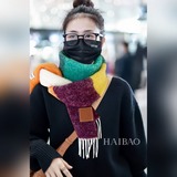 爆款上羅意威家牛貨【LW拼色羊絨長巾】配上真皮标真是超極高端貨隻有這種大品牌才會