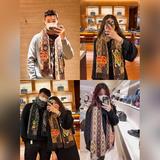 NIGO 聯名款鴨子刺繡圍巾 100%羊絨Monogram提花拼接Lv棋盤元素、
