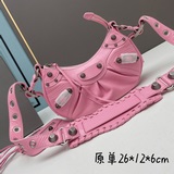 【原單小號】 爆裂文銀色Balenciag Le Cagole半月牙腋下包斜挎