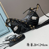 【原單小號】 爆裂文銀色Balenciag Le Cagole半月牙腋下包斜挎
