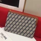 celin.e 新款maillon triomphe手拿包 小牛皮包邊  織物面