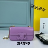CELINE 秀場新品｜小號TRIOMPHE 皮标标志印花鍊條包小款鍊條腋下包