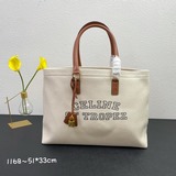 celine 原版帆布材質沙灘包 tote 購物袋 出貨 原版五金 帆布配棕色