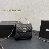 .配盒子chanel最美複古琺琅手柄包小號，小羊皮配金色五金，法郎手柄真的超級喜