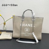 大號CHANEL   2023新色母子沙灘牛仔帆布包：經典旅遊購物袋系列：[鼓掌
