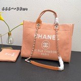 大號CHANEL   2023新色母子沙灘牛仔帆布包：經典旅遊購物袋系列：[鼓掌