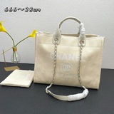 大號CHANEL   2023新色母子沙灘牛仔帆布包：經典旅遊購物袋系列：[鼓掌