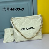 chanel新款小香風走秀款子母包進口頭成油蠟牛皮鍊條購物袋大容量單肩腋下托特包