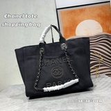 2023春夏最美度假風購物袋 Chanel tote 鍊條帆布沙灘包 現貨 新款