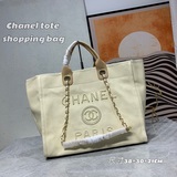 2023春夏最美度假風購物袋 Chanel tote 鍊條帆布沙灘包 現貨 新款
