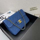 貝嫂同款 Chane絕版大金扣牛仔布包現貨 Chane Classic Fla