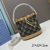 大號  TORY BURCH Monogram 2023夏季新抽繩水桶包 質感海