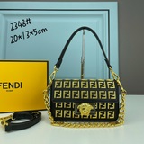 升級版 鍊條30Fendi 芬迪&範思哲 2023聯名款 迷你重工滿F法棍包 