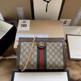 Gucci503877 采用高級PVC配原廠皮精心打造配以嵌花織帶條紋細節彰顯複