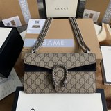 Gucci499623Dionysus系列小號肩背飾有GG織紋虎頭馬刺扣為這款有