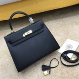 hermes-  kelly 頂級版本 手掌紋頭層牛皮 金扣 經典款之一  女士