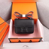 hermès 19cm constance空姐包 黑色琺琅扣 constance