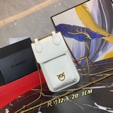 【原版皮高品質】pinko品高新款手機包～小牛皮材質  包型小巧可愛，包面log