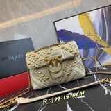 【原版皮高品質】pinko21夏季新款 包身選用原版小羊皮材質加上皮面的五金釘點