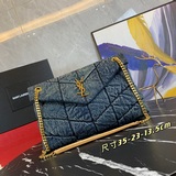 【最新牛仔紋】原廠皮(配專櫃全套包裝)LOULOU UFFER 牛仔布紋大號绗