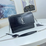 舒淇．王子文同款 頂級原單 聖羅蘭 專櫃最新款 古金五金 前翻蓋手袋  原單 鳄