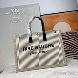 頂級原單2023 夏日限定條紋棉麻新款  _Rive Gauche Tote