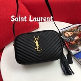 saint laurent，相機包整包五金均采用霧色古銅銀，原單質感。山羊紋牛皮