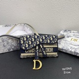 2023早春款Dio Oblique 印花/刺繡圖案帆布正面翻蓋飾有D點綴