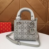 【配精品禮盒】lady di@r mini 三格燙鑽迪@緞面鑲鑽戴妃包  絲綢在