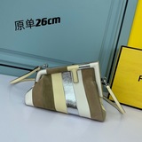 endifirst系列 采用鑲嵌皮革 層壓皮革和麂皮手工制成 打招出拼色斜條紋圖