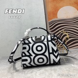 配盒子 Fendi Roma膠囊系列雙色印花Peekaboo小貓包标志性Pe