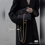 實物超漂亮 PRADA潮人必備 複古風格 普拉達中古款鍊條包 原版降落傘面料