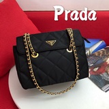 實物超漂亮 PRADA潮人必備 複古風格 普拉達中古款鍊條包 原版降落傘面料