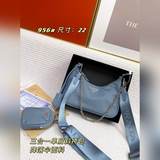 PRADA三合一單肩斜挎包巴黎快閃限量款  複刻HOBO系列  女士尼龍單肩斜挎