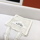 Prad 拉菲草編購物袋 黑色白色現貨細節參考  尺寸：37×34×6cm 配盒